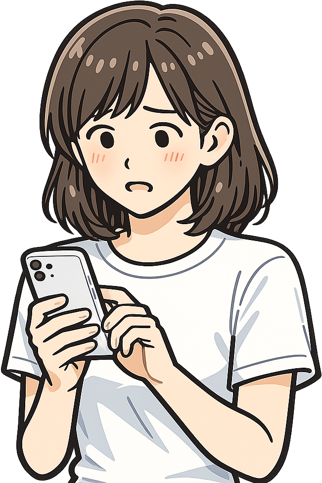 スマホを見ながらそわそわしている人