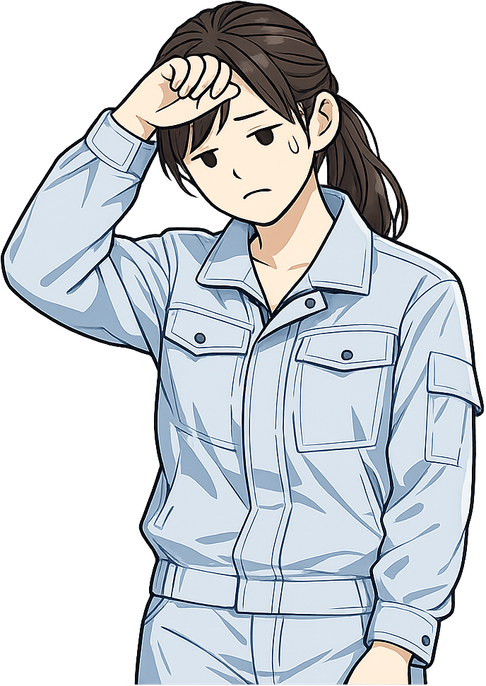 残業で疲れている期間工