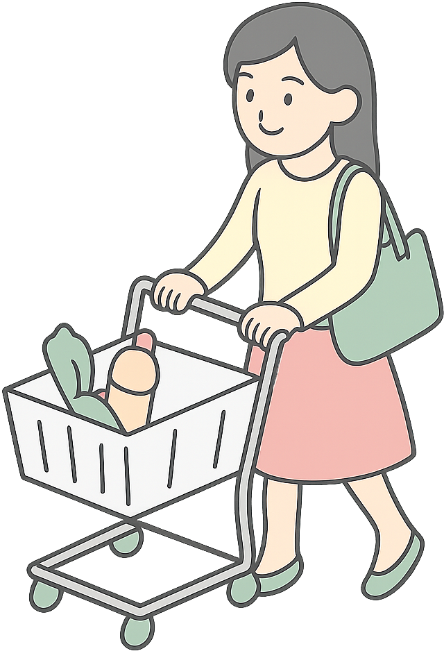 スーパーで買い物をしている女性