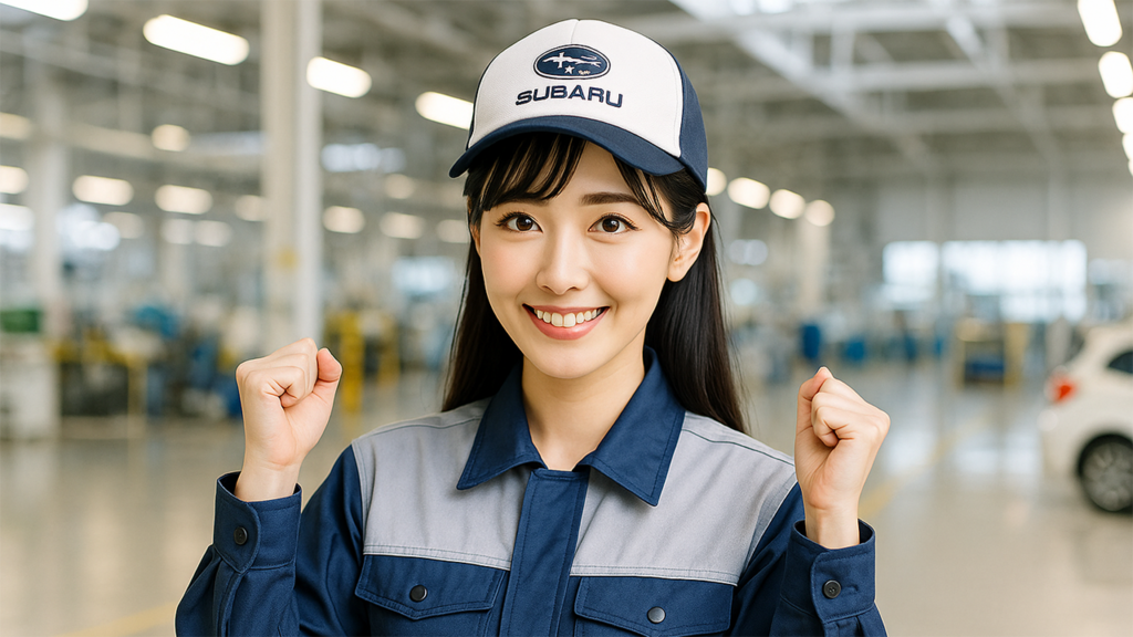 ガッツポーズしている女性