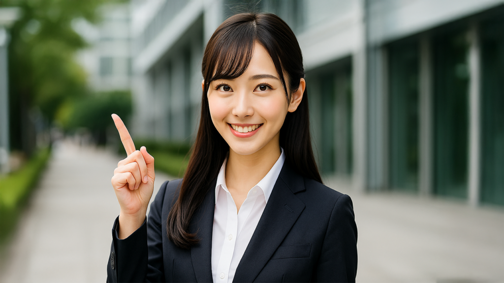 説明する女性