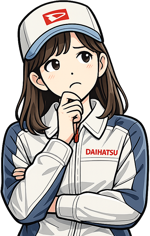 考えごとをしているダイハツ期間工