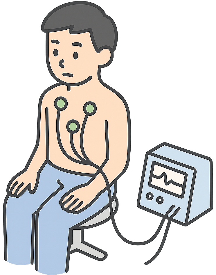 健康診断を受けている男性