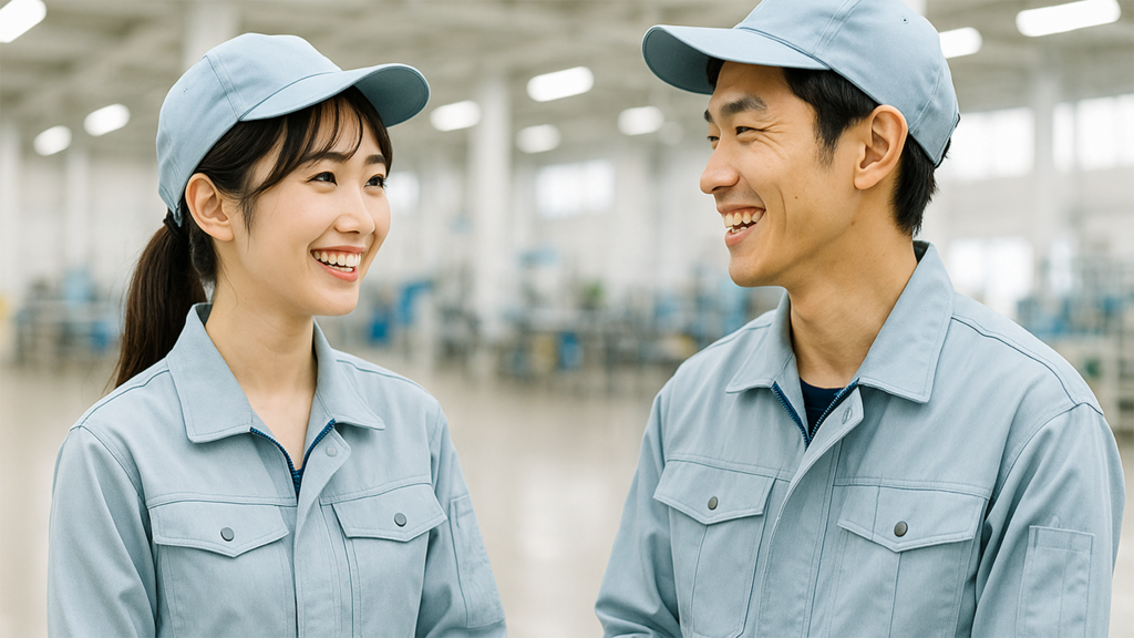 工場勤務の男女