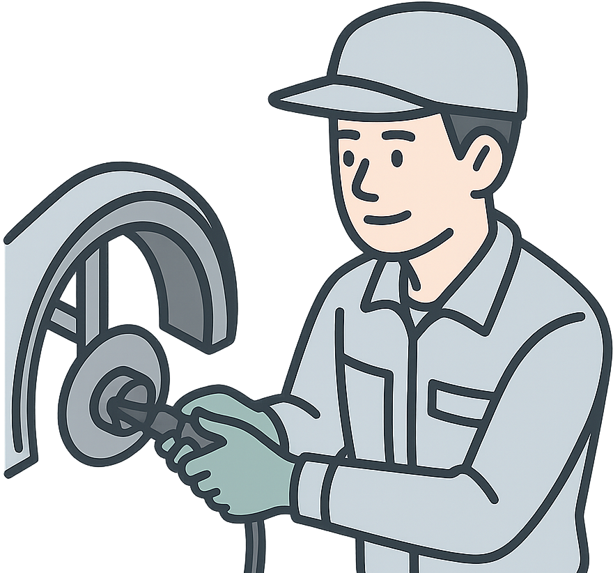 自動車工場で働いている期間工の男性