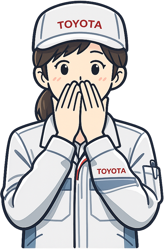 口元を抑えて驚いている