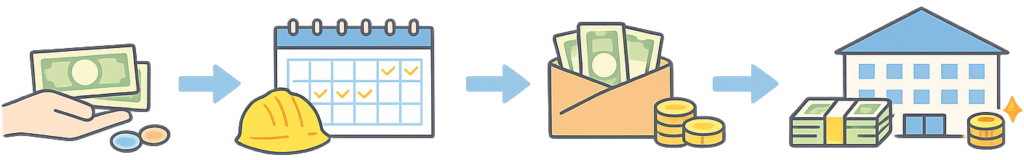 基本は日給に出勤日数を掛ける