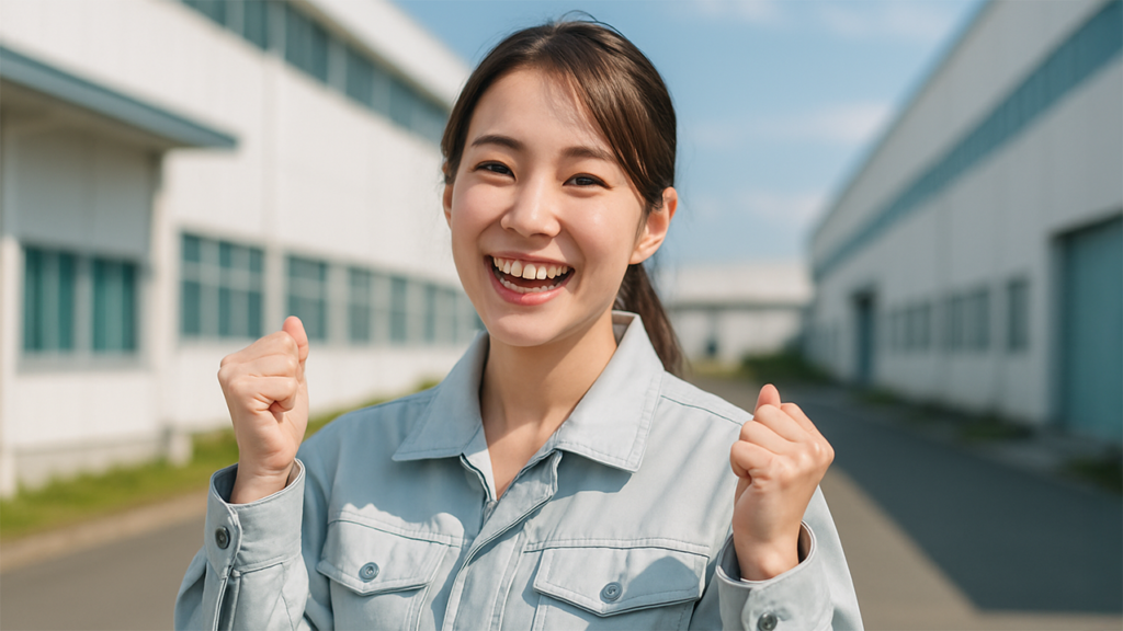 明るい表情の女性
