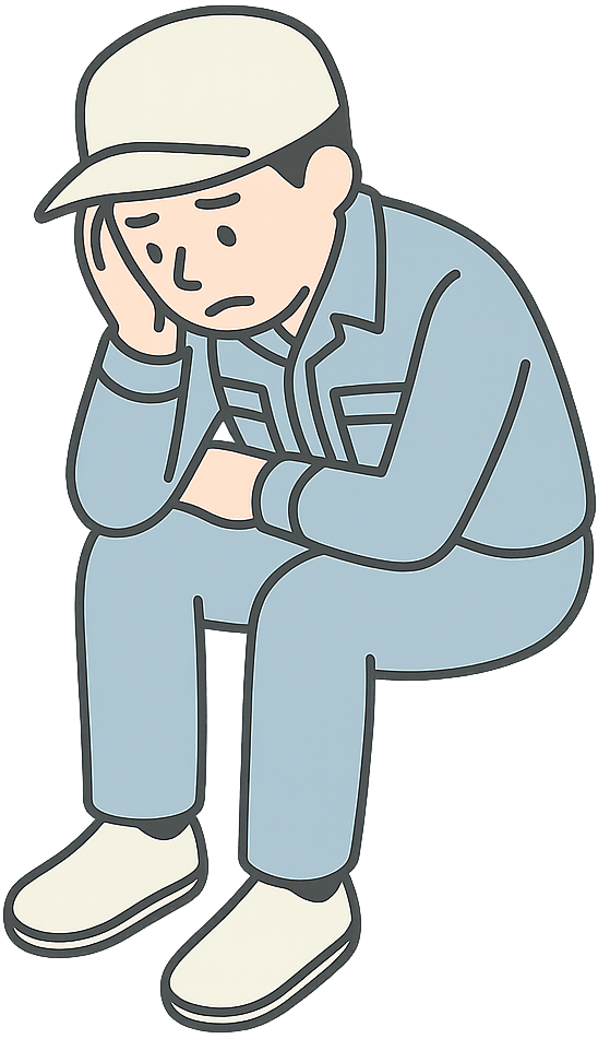 人間関係に苦しんでいる期間工の男性