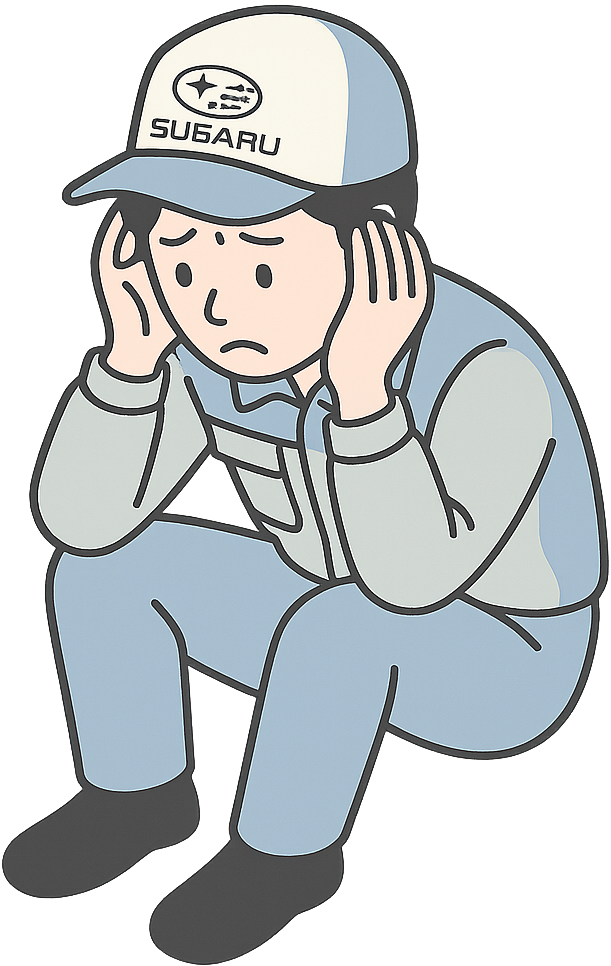 悩んでいるスバル期間工