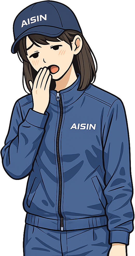 眠そうなアイシン期間工