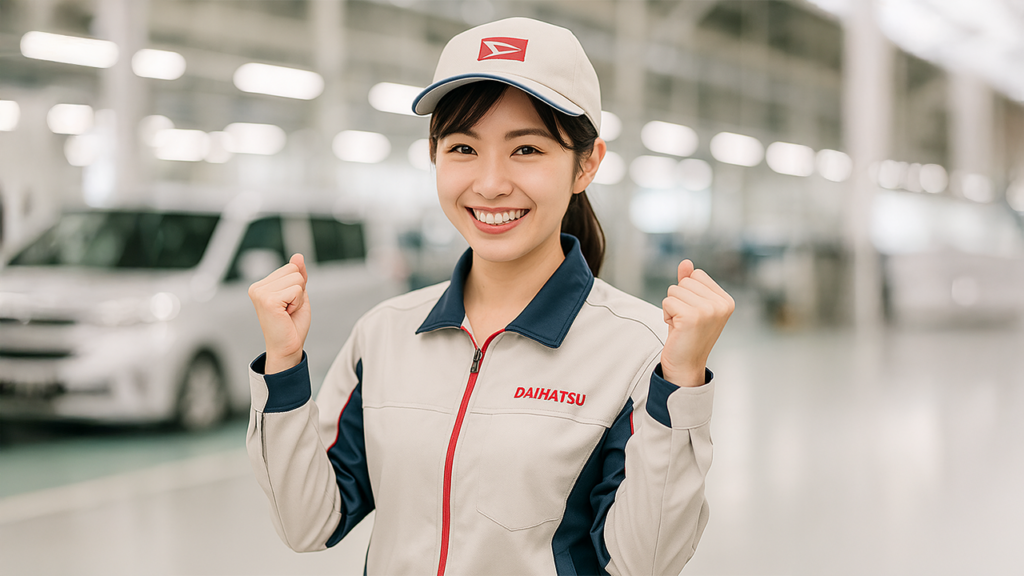 ガッツポーズしている女性