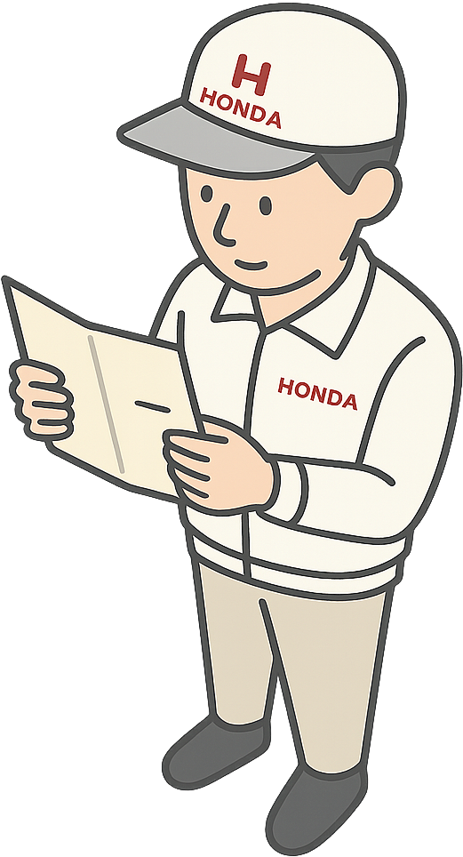給料明細を見ているホンダ期間工