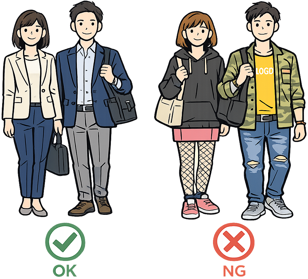 服装のOK例とNG例イラスト