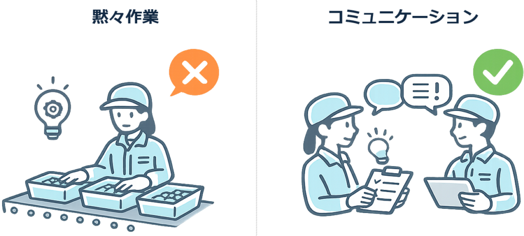 黙々作業とコミュニケーションの差