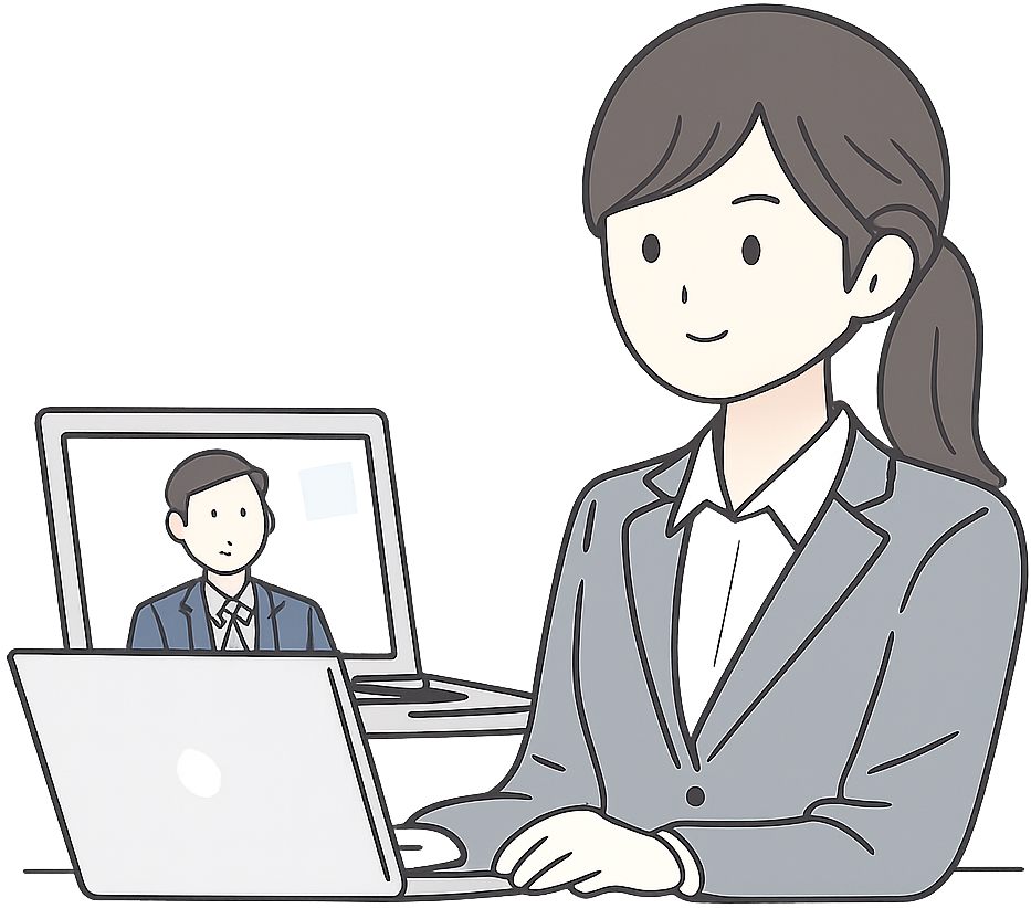 Web面接を受けている人