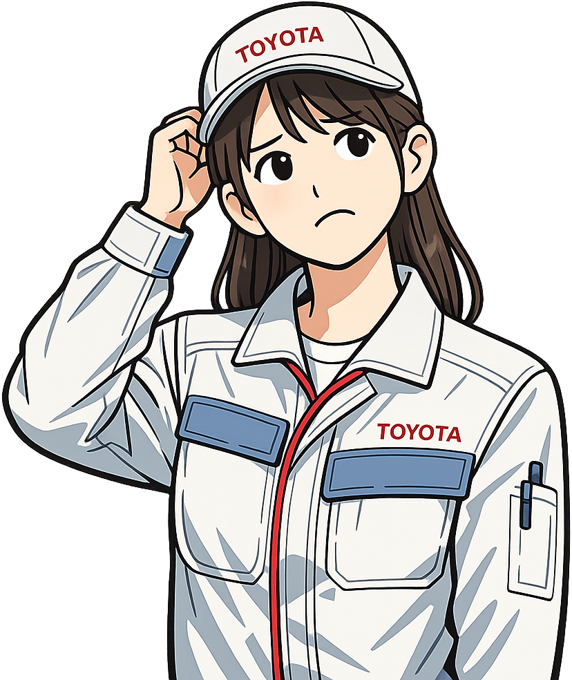 考えごとをしているトヨタ期間工