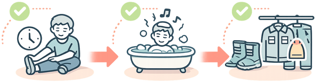 ストレッチや入浴の重要性