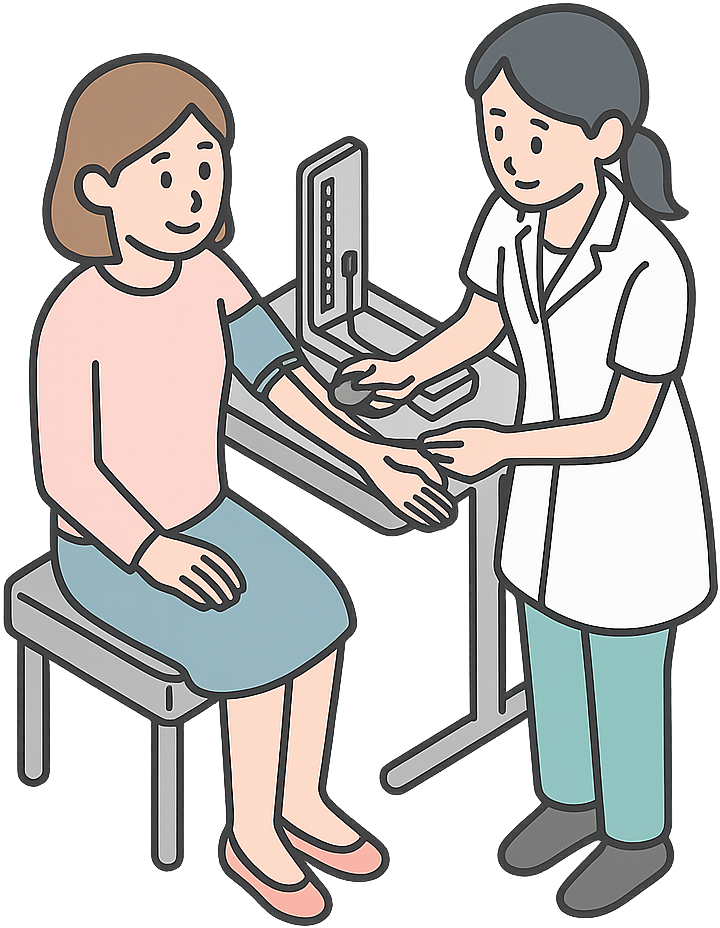 健康診断を受けている女性