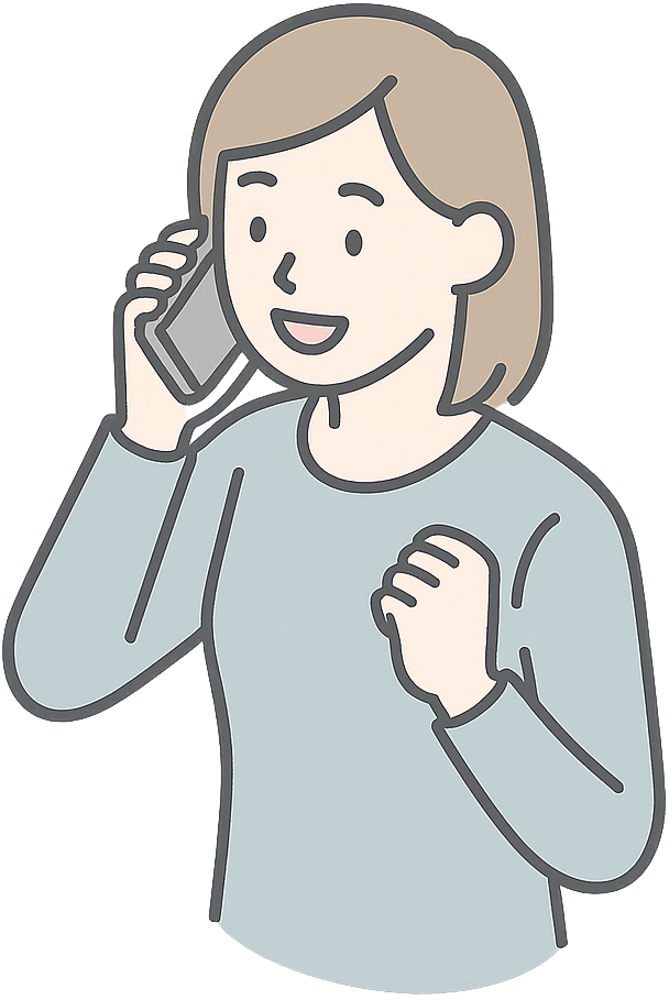 スマホで電話している女性