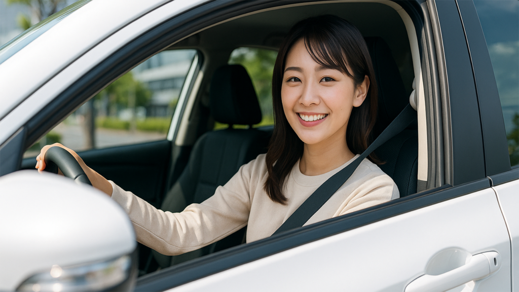 車通勤している女性