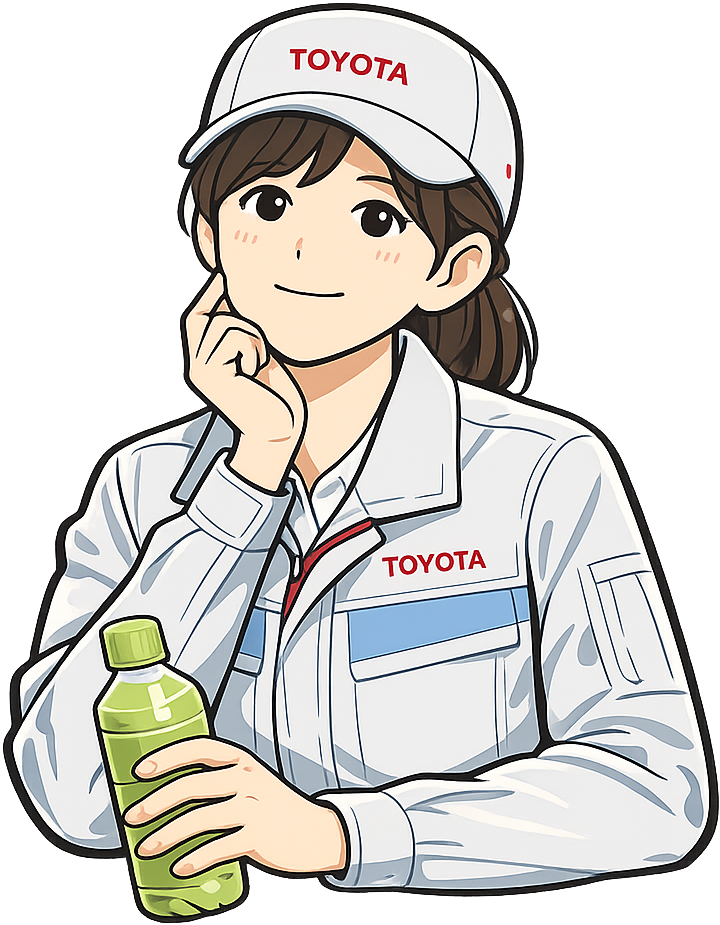 考えごとをしているトヨタ期間工