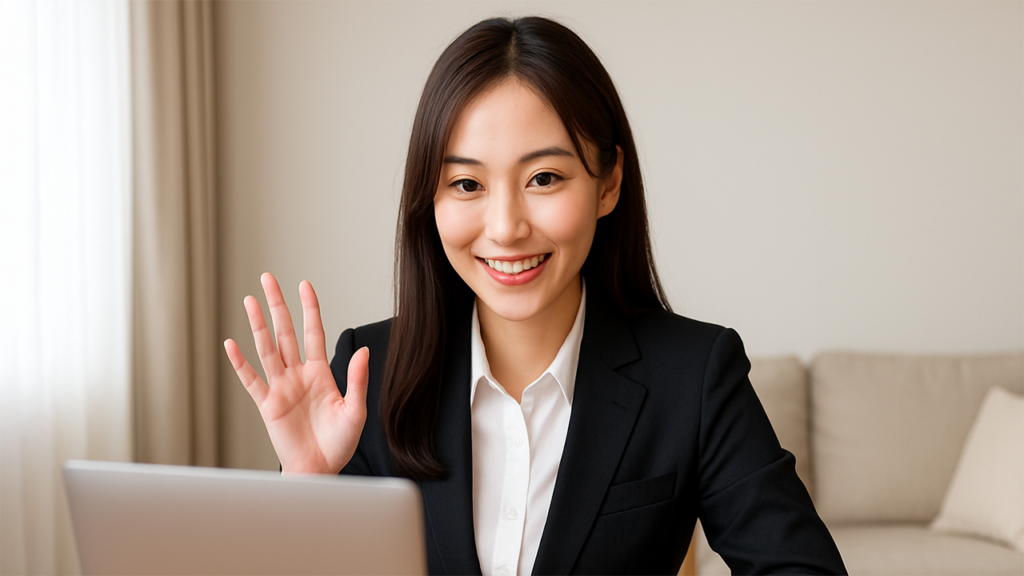 採用面接を受けている女性
