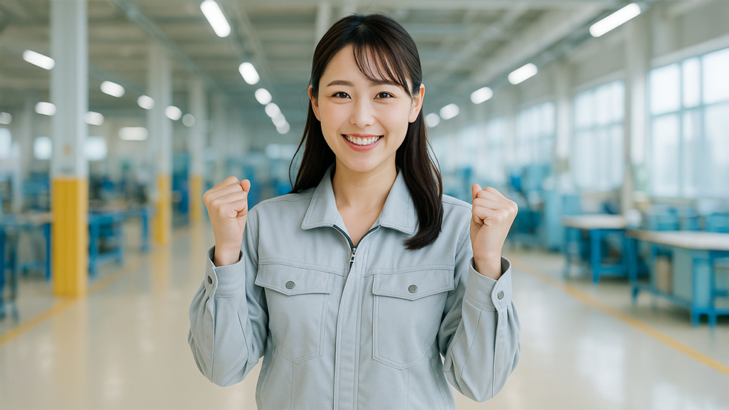 応援する期間工の女性