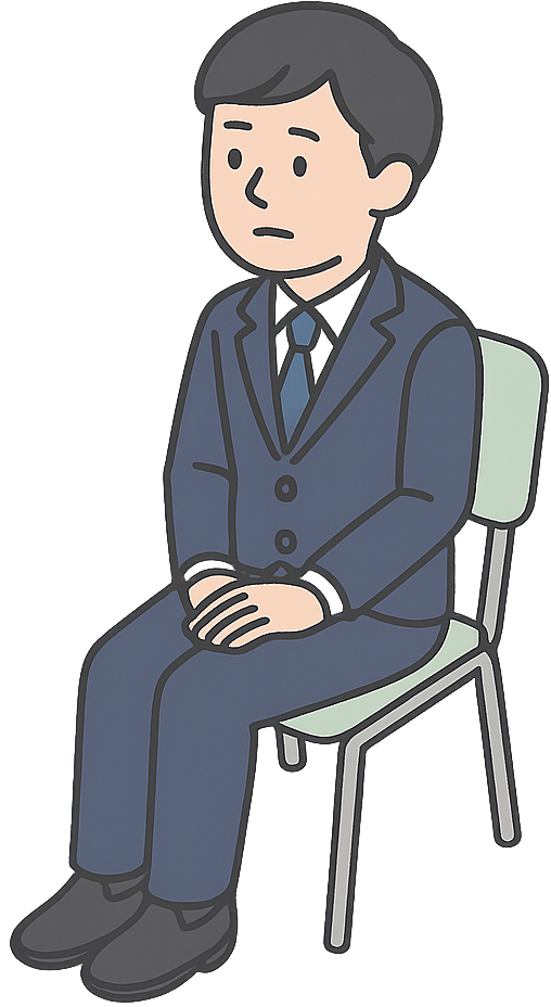 採用面接を受けている人