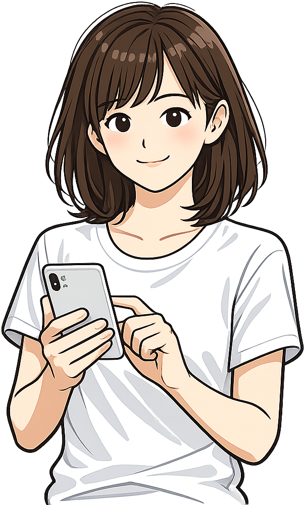 スマホで確認している人