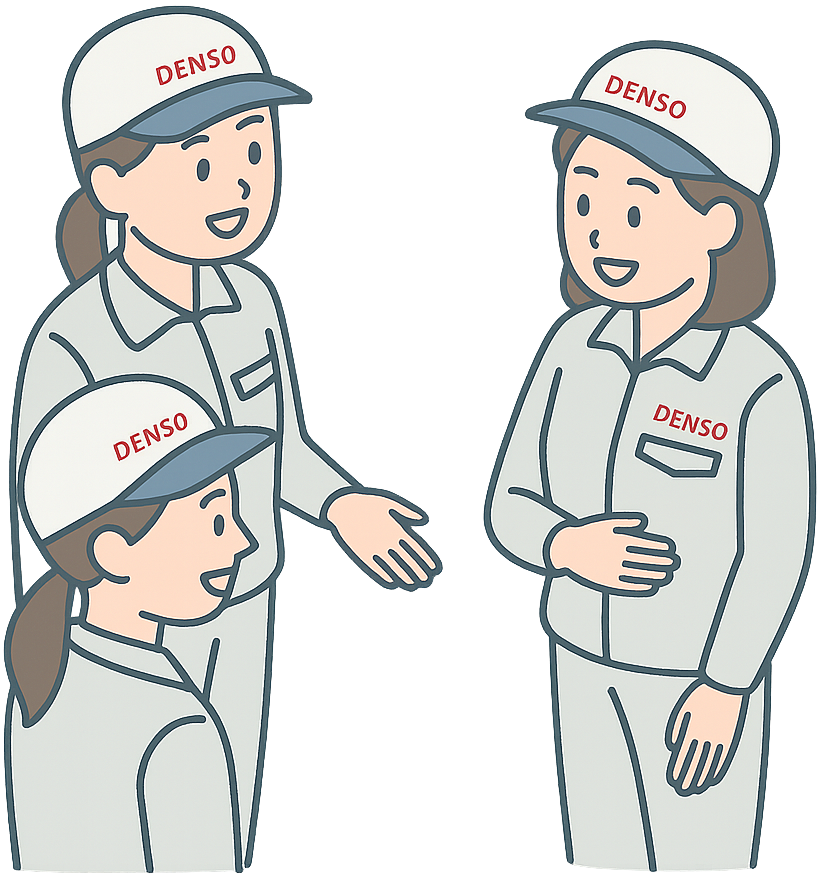 談笑しているデンソー期間工の女性