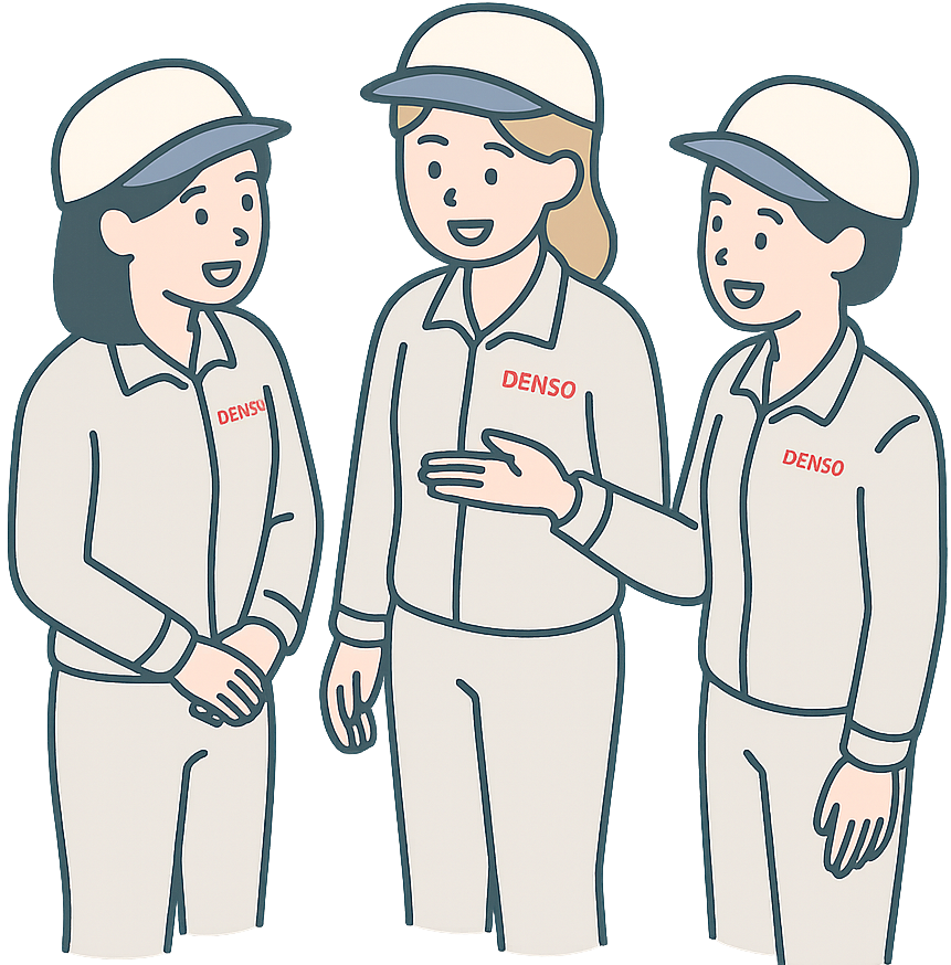 談笑しているデンソー期間工の女性