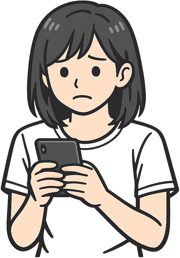 不安そうに連絡を待っている応募者