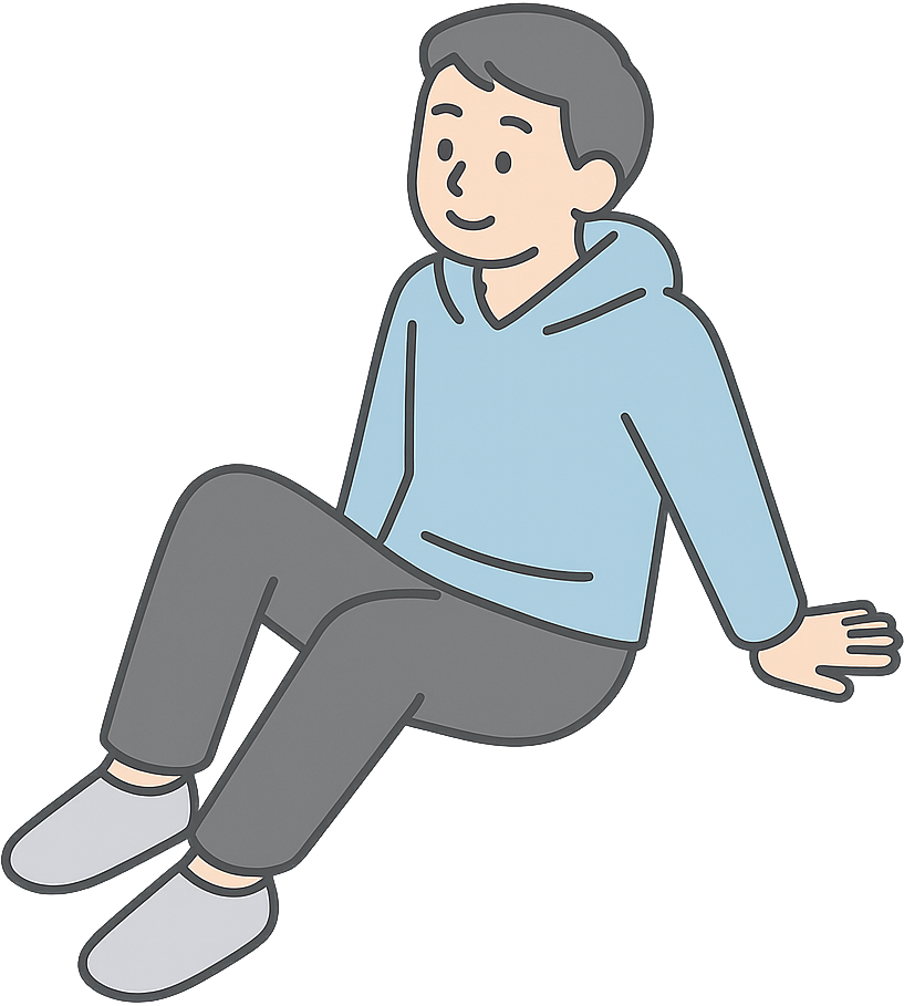 休日にリラックスしている人