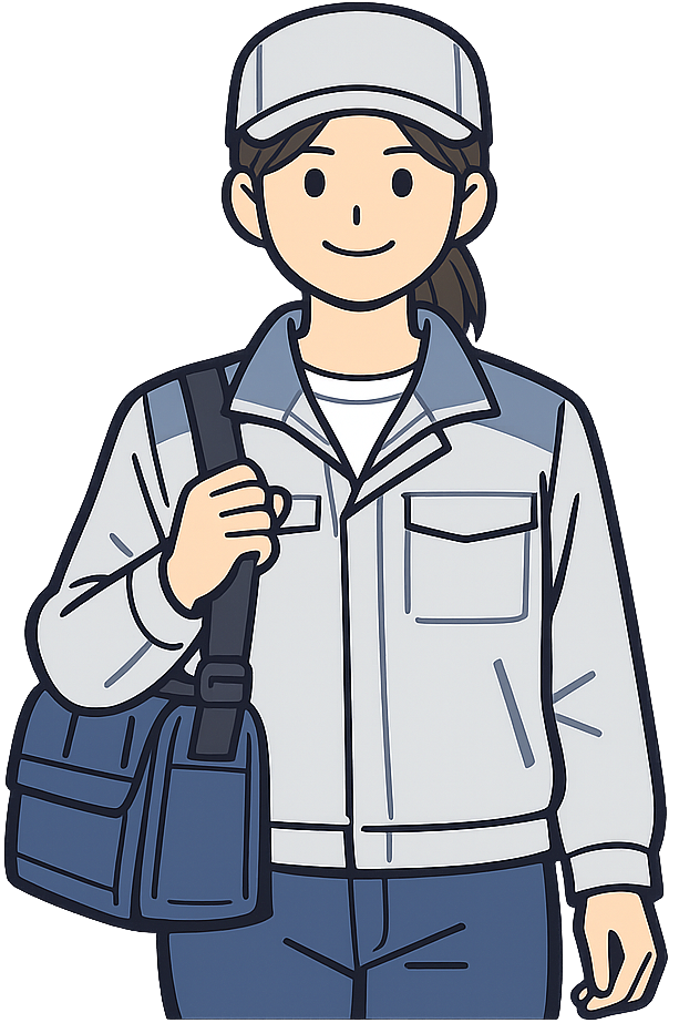 朝方に出勤している期間工の女性