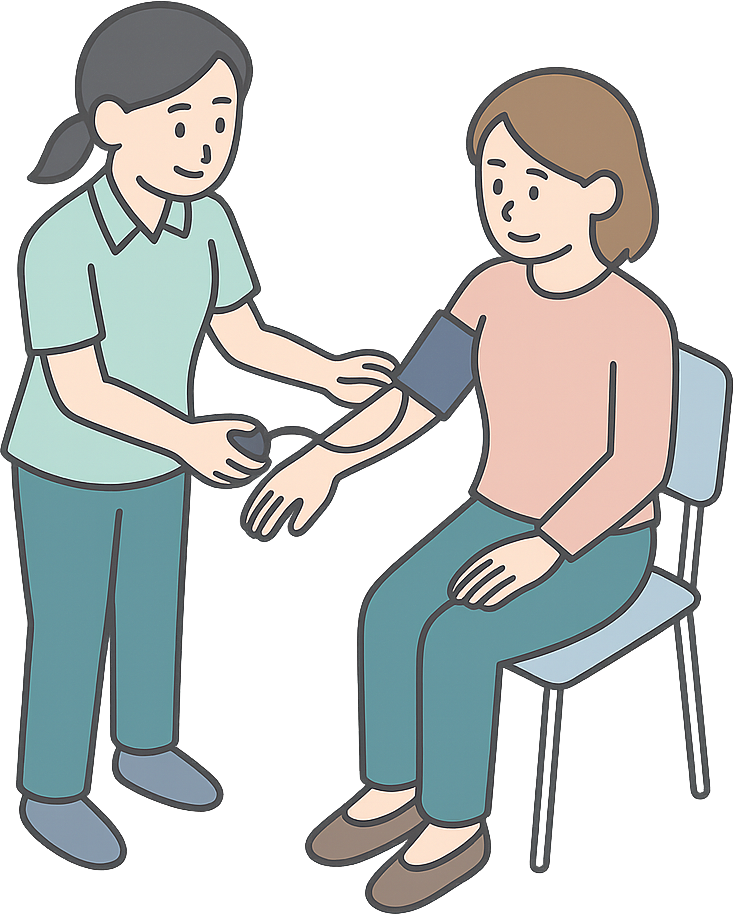 健康診断を受けている女性