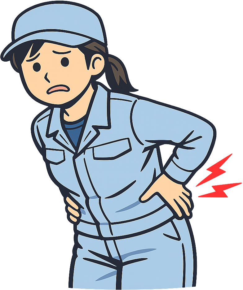 腰痛に苦しんでいる女性の期間工