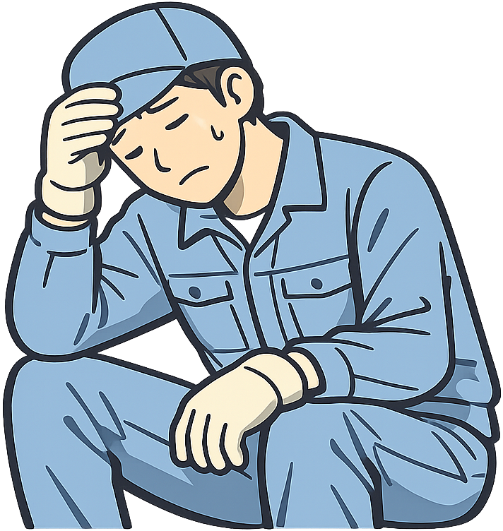 疲れている工場作業員