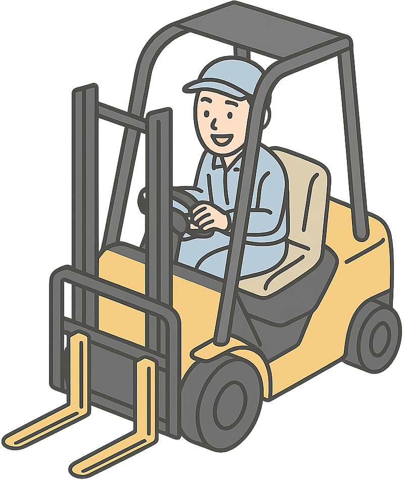 フォークリフトを運転している期間工