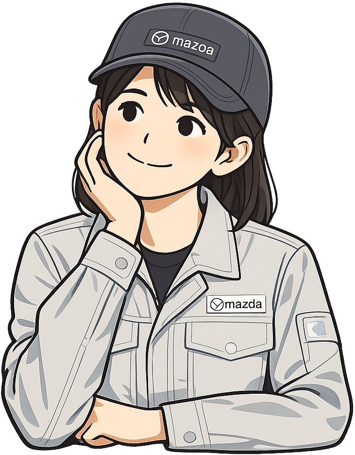 休憩中に楽しい考えごとをしている期間工の女性