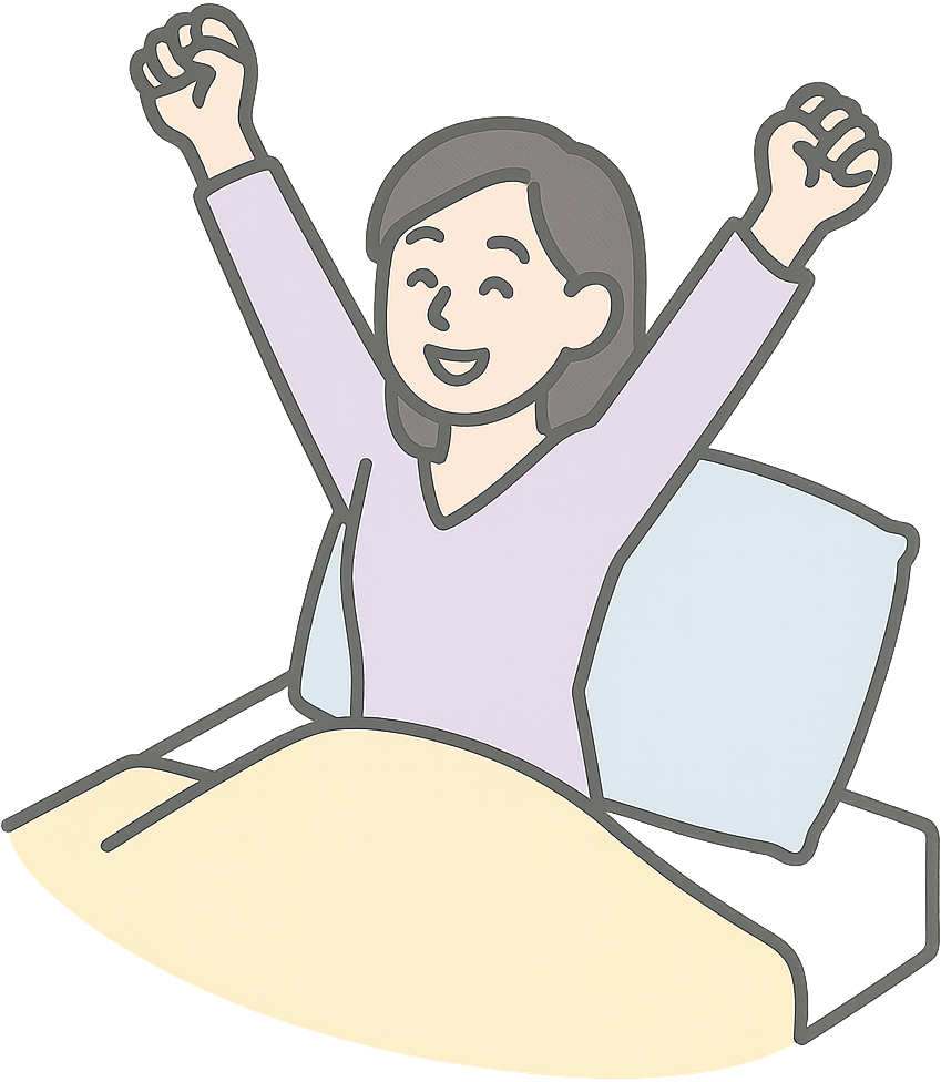 爽やかに目覚めた女性