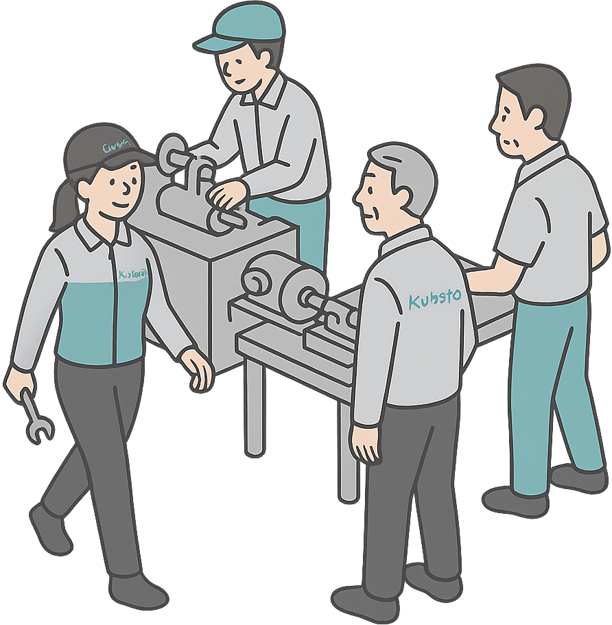 様々な年代の人が働いているクボタ期間工の職場