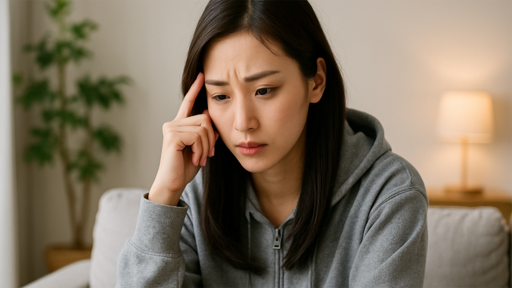 考えごとをしている女性