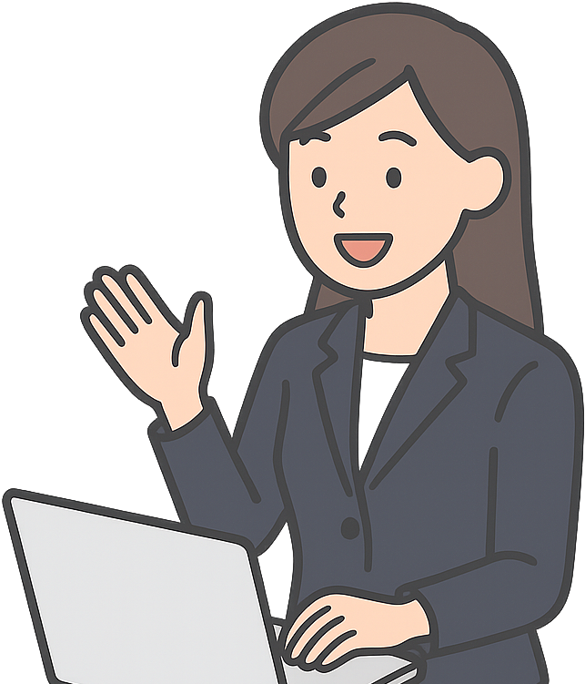 WEB面接を受けている女性