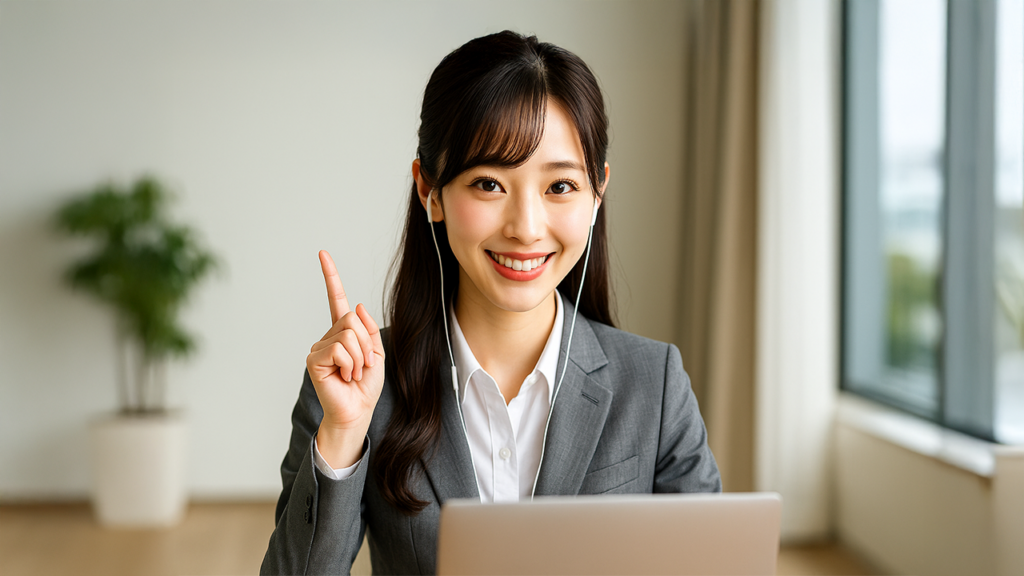 採用面接を受けている女性