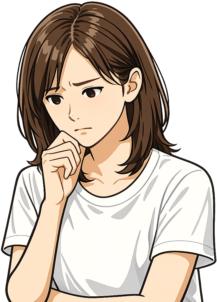 不安そうに待っている人