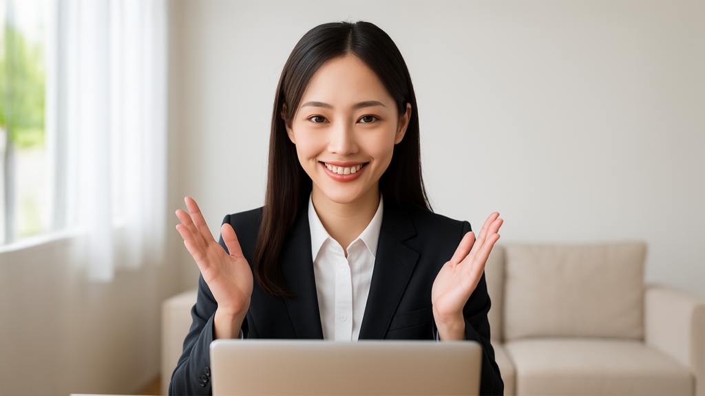 採用面談を受けている女性