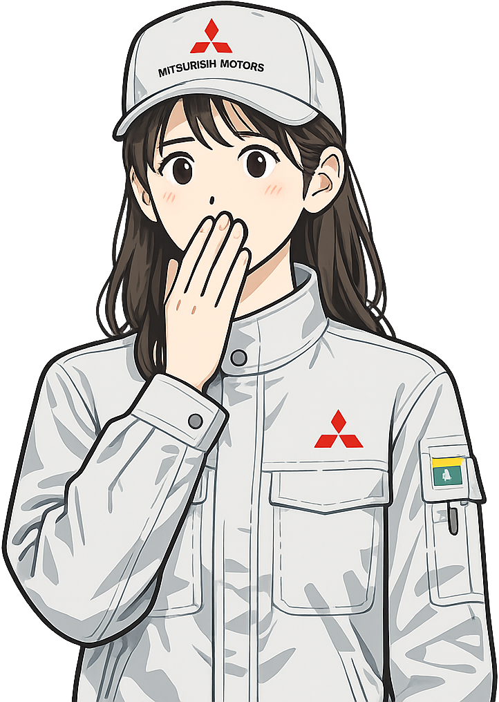 驚いている三菱期間工