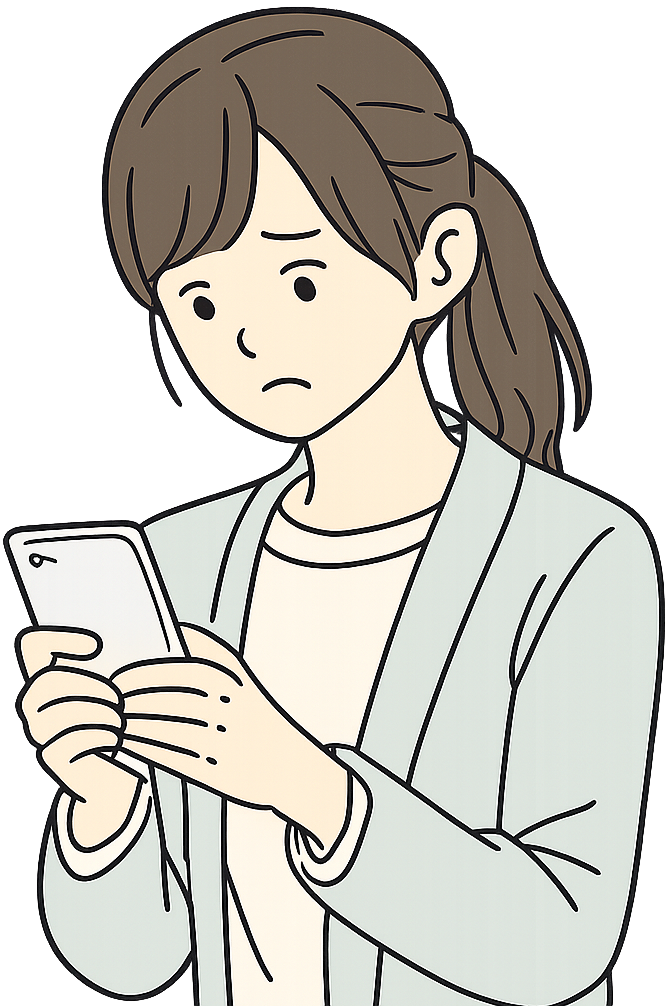 連絡を待っている女性