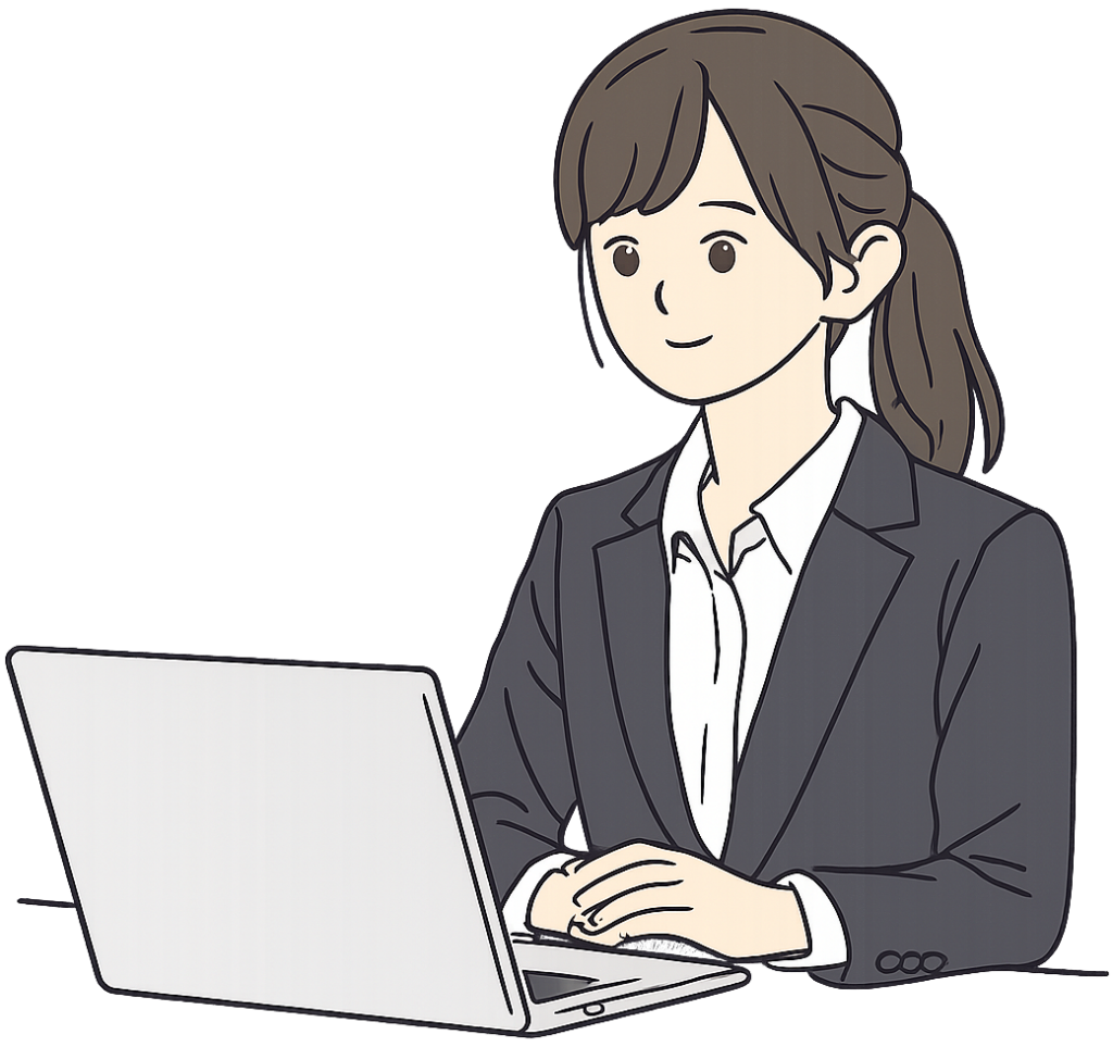 Web面接の待機をしている女性
